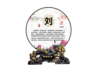 圆形姓氏摆件